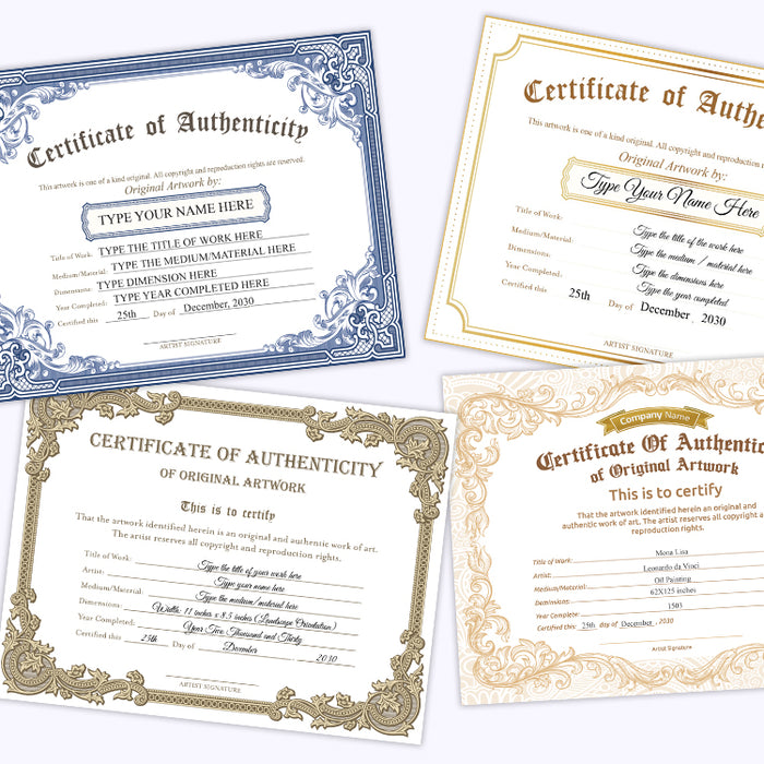 How to Create a Valid Certificate of Authenticity for Artwork and Prints