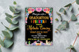 DIY Floral Mexican Graduation Invitation | Black Fiesta Mexican Grad Invite Template