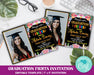 Customizable Fiesta Graduation Party Invitations with Photo | Black Floral Mexican Grad Invite Template