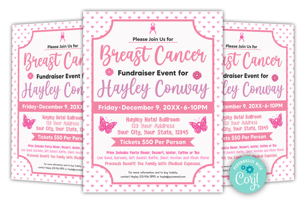 Breast Cancer Awareness month poster flyer Template