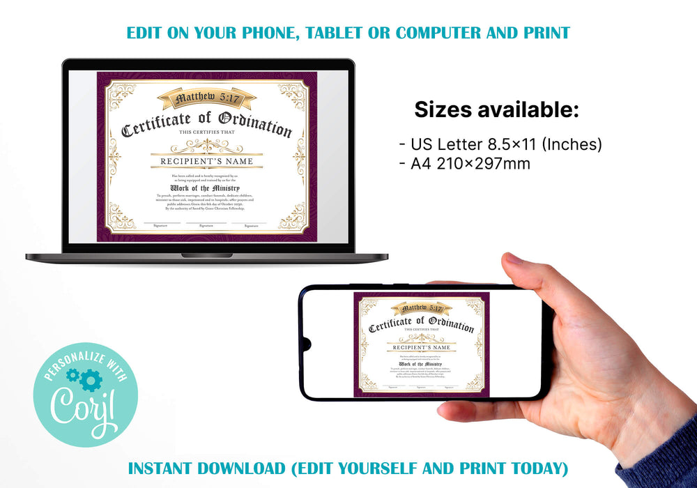 DIY Ordination Certificate Template | Ordained Certificate for Minister, Pastor and Deacon - Posh Park diy-ordination-certificate-template-ordained-certificate-for-minister-pastor-and-deacon-posh-park