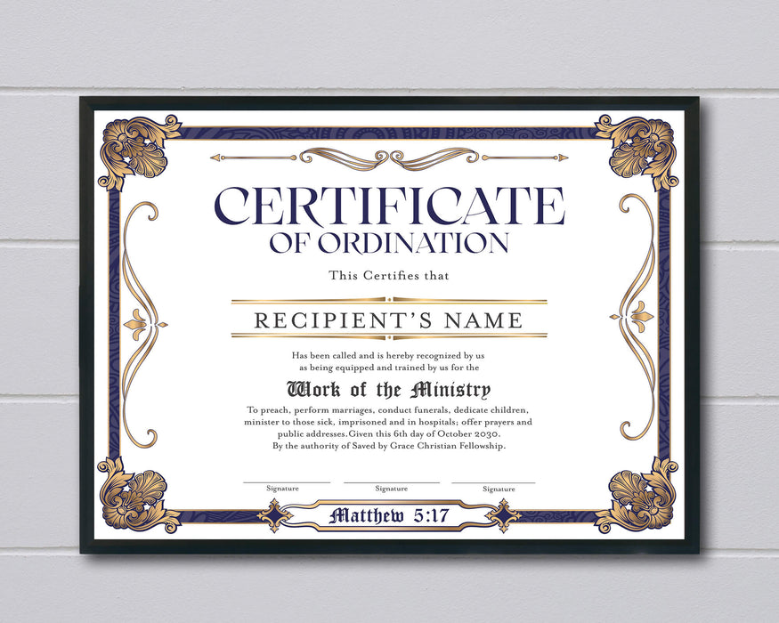 Customizable Ordination Certificate Template | Minister, Pastor and Deacon Ordained Certificate - Posh Park customizable-ordination-certificate-template-minister-pastor-and-deacon-ordained-certificate-posh-park