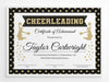 Cheerleading Sport Award Black and Gold Template | Cheerleader Achievement Certificate