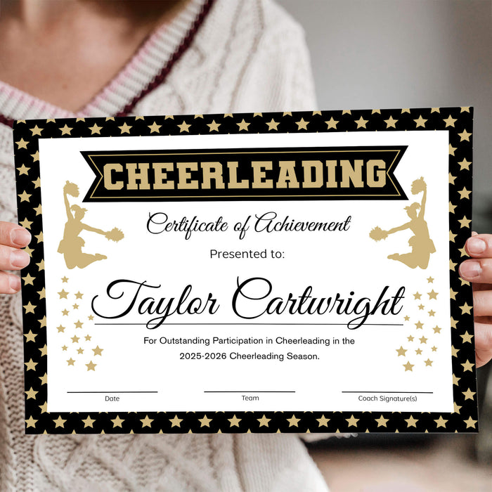 Cheerleading Sport Award Black and Gold Template | Cheerleader Achievement Certificate - Posh Park cheerleading-sport-award-black-and-gold-template-cheerleader-achievement-certificate-posh-park