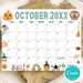 DIY Cute Halloween October Calendar Planner Template