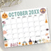 DIY Cute Halloween October Calendar Planner Template