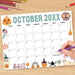 DIY Cute Halloween October Calendar Planner Template