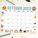 DIY Cute Halloween October Calendar Planner Template