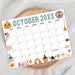DIY Cute Halloween October Calendar Planner Template