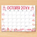Customizable Digital October Halloween Calendar Planner Template
