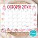 Customizable Digital October Halloween Calendar Planner Template