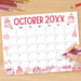 Customizable Digital October Halloween Calendar Planner Template