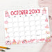 Customizable Digital October Halloween Calendar Planner Template