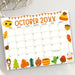 Customizable October Calendar with Fall Harvest Cute Theme