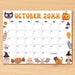 Customizable October Halloween Calendar Planner