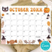 Customizable October Halloween Calendar Planner