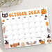 Customizable October Halloween Calendar Planner