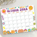 Customizable Retro Groovy October Calendar Printable Design