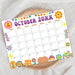Customizable Retro Groovy October Calendar Printable Design