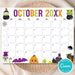 Customizable Whimsical Halloween October Calendar Template