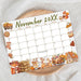 Customizable November Calendar Printable for Fall Thanksgiving