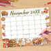 Customizable November Calendar Printable for Fall Thanksgiving