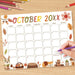 Cute Fall Animal October Calendar