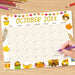 DIY Cute Autumn Harvest October Calendar Template