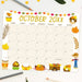 DIY Cute Autumn Harvest October Calendar Template