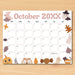 DIY Cute Spooky October Calendar Planner Template