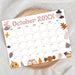 DIY Cute Spooky October Calendar Planner Template