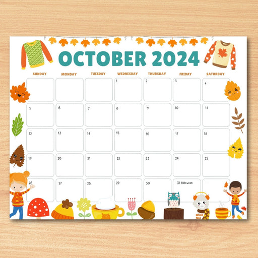 DIY Fall Harvest October Calendar Design