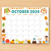 DIY Fall Harvest October Calendar Design