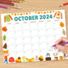 DIY Fall Harvest October Calendar Design