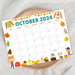 DIY Fall Harvest October Calendar Design