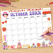 DIY Groovy Retro October Vintage Calendar Printable