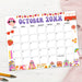 DIY Groovy Retro October Vintage Calendar Printable