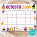 DIY October Cute Halloween Calendar Template