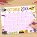 DIY October Halloween Themed Calendar Planner Template