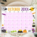 DIY October Halloween Themed Calendar Planner Template
