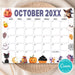 DIY Whimsical October Halloween Calendar Template