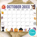 DIY Whimsical October Halloween Calendar Template
