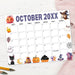 DIY Whimsical October Halloween Calendar Template