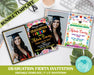 DIY Fiesta Graduation Party Invitations with Photo Bundle | Black and White Floral Mexican Grad Invites Template