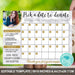 School Fundraiser Printable Donation Calendar