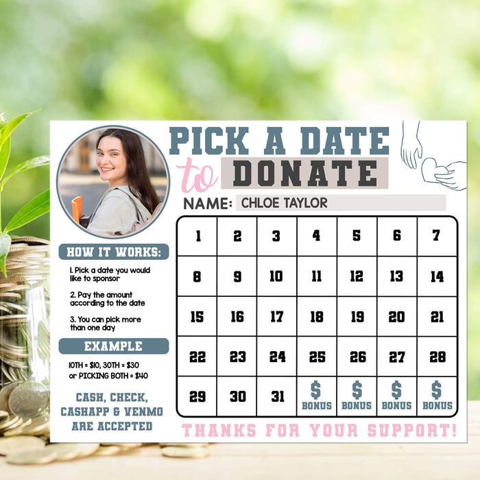 Printable Calendar for Charity Events