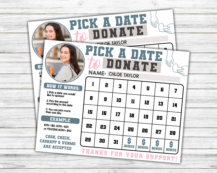 Printable Calendar for Charity Events