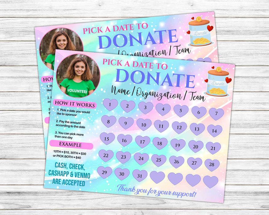 Editable Fundraiser Calendar Template PDF