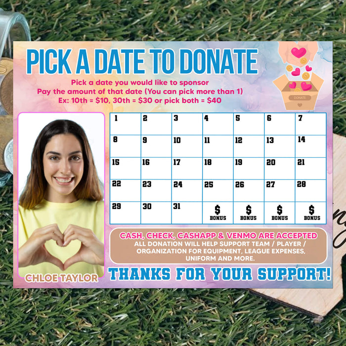 Customizable Donation Calendar for Fundraisers