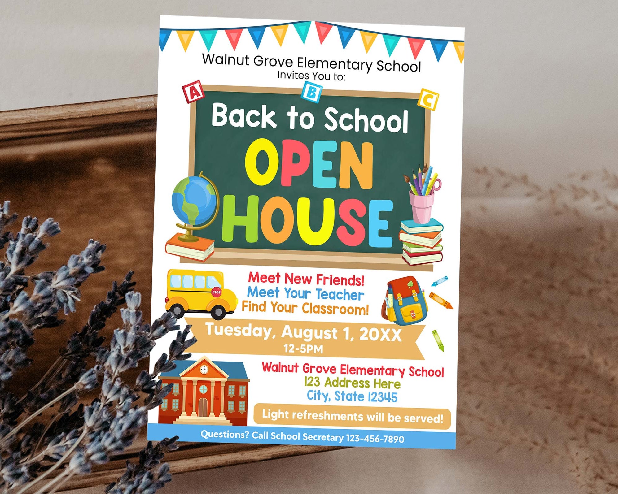 Customizable Back To School Open House Fundraiser Flyer | PTO PTA ...